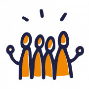 Groupe d'individus travaillant ensemble