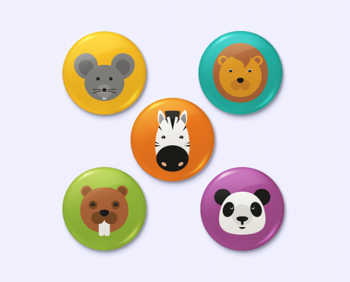 Badges magnétiques avec des animaux