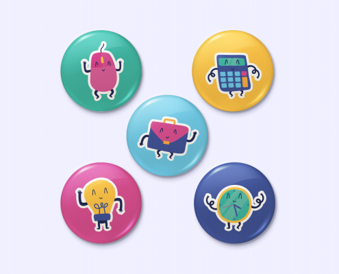 Badges magnétiques avec des objets